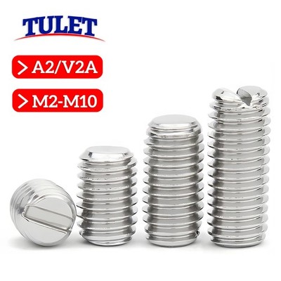 Gewindestifte DIN 551 Edelstahl V2A Schlitz M2 M3 M4 M5 M6 M8 M10 Madenschraube