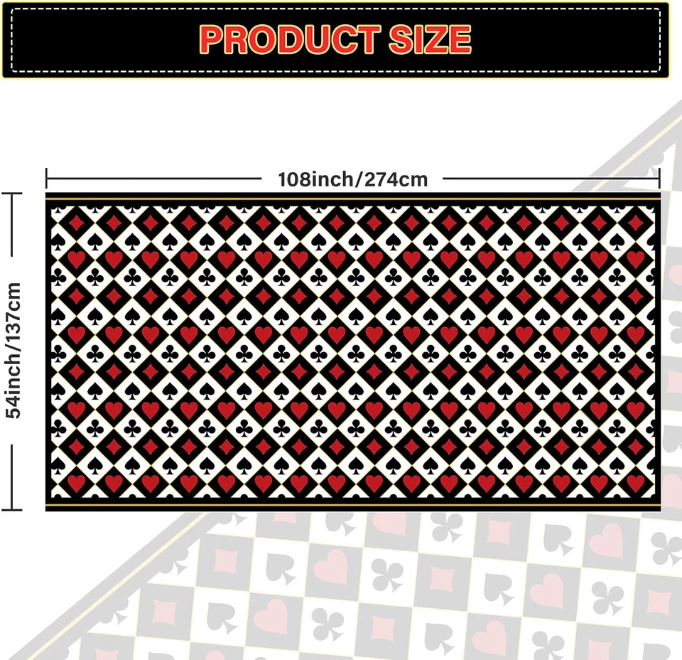 3 Piezas Casino Poker Fiesta Manteles Decoración Poker Plástico Desechable Mesa de Cartas C Foto 2 de 4