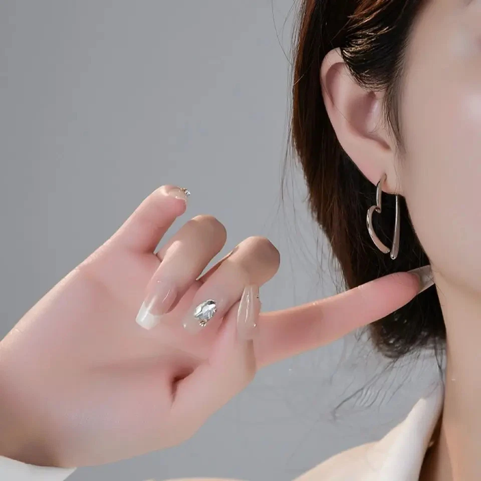 Metal Statement Drop Earrings Women Modern Classic Wedding Party Style Jewelry - Image 2 of 4