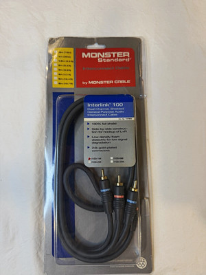 Monster Interlink 100 Shielded Gold Plated RCA Male to RCA Male Cable 1m  A346