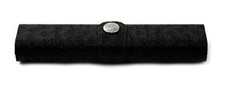 Slim Hard Eyeglass Case with Faux Ostrich Finish Compact Snap Button Black
