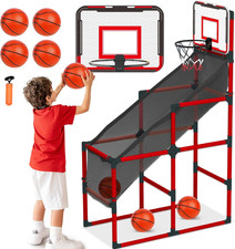 Arcade Basketball Game Set Height Adjustable Easy Set up with 4 Balls and Hoop G