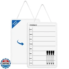 Lumspax Weekly Whiteboard Calendar for Wall, Small 11" x 17" Planning Board w