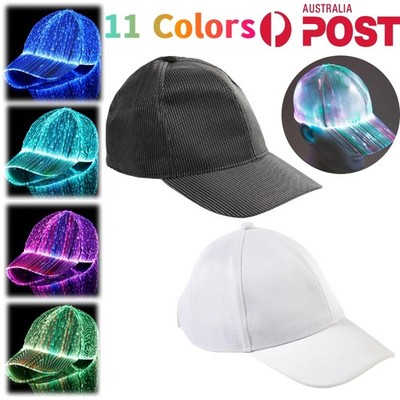 Fiber Optic Hat Baseball Cap Flashing Led 11 Colors Night Light Sport Party Gift