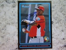 Reds Juan Carlos Sulbaran Signed Autographed 2009 Bowman Baseball Classic Mint