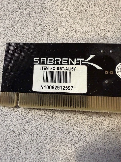 Sabrent SBT-AL15Y PCI USB 2.0 High Speed 5-Port PCI Controller Card - Image 3 of 4