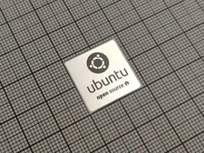 5 x Silver & Black Ubuntu Linux Old Logo Stickers For The Computer Case