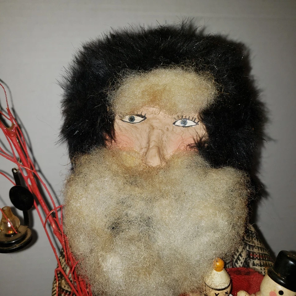 OOAK Artisan Folk Art Santa Belsnickle Primitive Christmas Doll 16" Signed - Image 2 of 4
