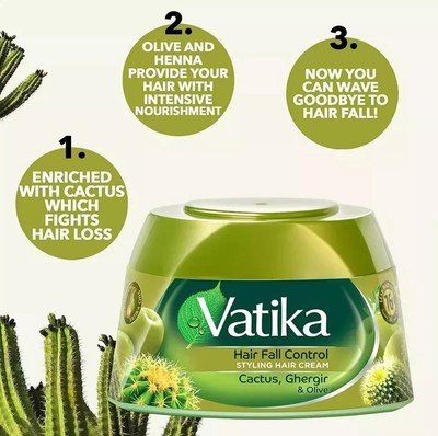 Dabur Vatika Hair Fall Control Styling Haarcreme 140ml Kaktus Ghergir 