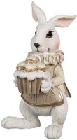 Clayre & Eef 6PR4152 Deko-Kaninchen Weiß Braun 8X7X13 Cm