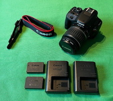 Canon EOS Rebel SL1 / 100D DSLR + EF-S 18-55mm IS Lens + 2 Batteries + 2 Charger