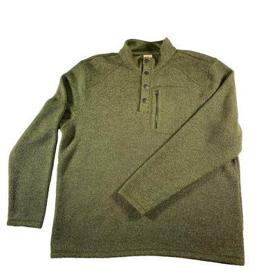Magellan Outdoors Classic Fit Pullover Sweater Mens XL Green 1/4 Zip Pocket