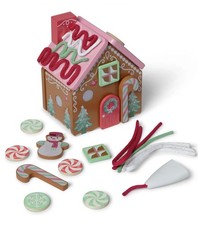 Melissa  Doug Pink Gingerbread House Wooden Play Set 38 Pieces Mess Free Play