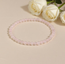 4mm Rose Quartz Stretch Bracelet - Natural Love Stone Jewelry for Self-Care