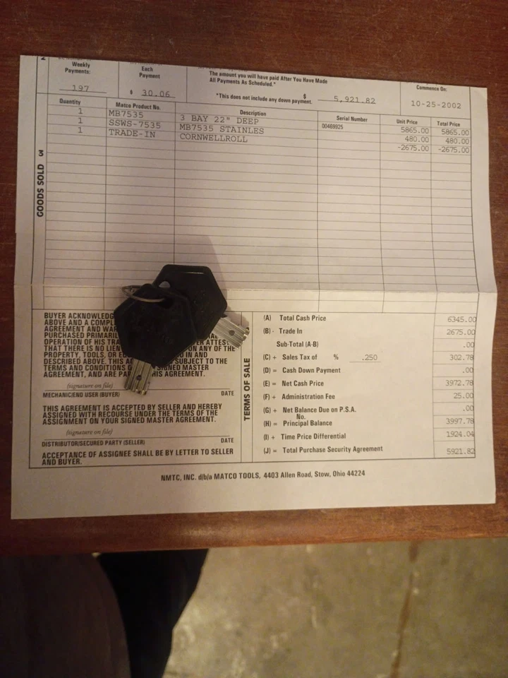 Matco Tool Box With Keys - Image 3 of 3