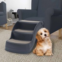 Hundetreppe 3 Stufen Klappbar Dunkelgrau Haustiertreppe Faltbar