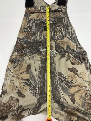 Vintage LIBERTY Realtree Camo Hunting Bib Overalls Made America Sz 34 USA - Picture 8 of 10