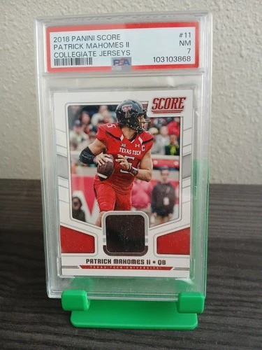 2018 Patrick Mahomes #11 Panini Score Jersey Patch PSA 7 NM