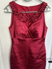 Jax Red Occasion Dress, Size 8-10 UK Bodycon  Satin Feel 