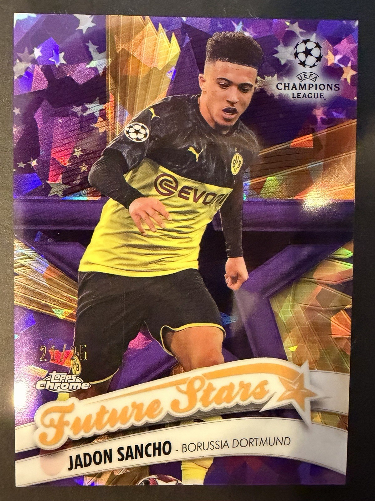 2019 Topps Chrome Sapphire Jadon Sancho Future Stars Purple /25 #FS-JS Dortmund