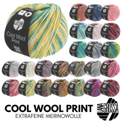 Lana Grossa COOL WOOL PRINT 50 g pflegeleichtes Merino-Strickgarn 160 m