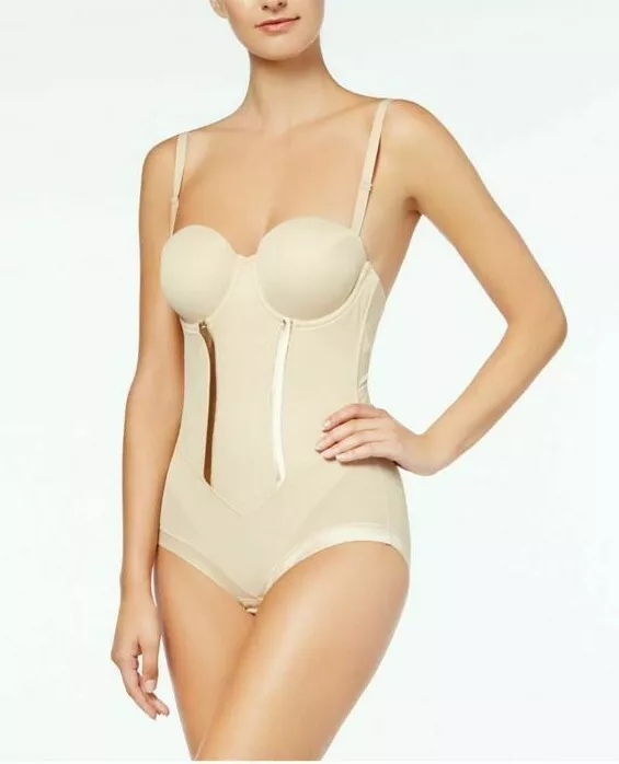 Maidenform Women's Firm Tummy-Control Easy Up Strapless Bodysuit