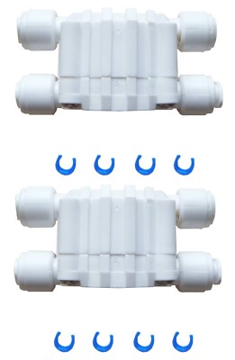 1/4'' Universal Auto Shut Off Valve for Reverse Osmosis RO Systems with QC, qty 2