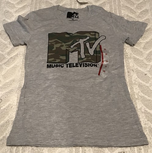 MTV Shirt Womens XS Heather Gray Camo 