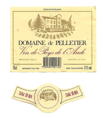 Weinetikett - Pays de l'Aude - Domaine de Pelletier
