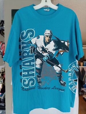 Vintage Retro 90s San Jose Sharks NHL Wraparound T-Shirt