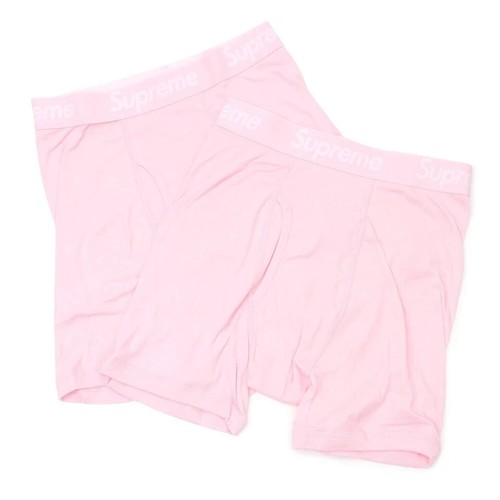 Supreme Boxer 2 Pack PINK Size L LARGE Briefs Hanes Underwear Designer New - Picture 3 of 5