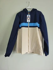 Weatherproof Jacket Men's Large Blue and Tan Long Sleeve Water Resistant NWT
