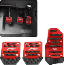 3 PCS Car Non-Slip Aluminum Alloy Pedal Pads, Manual/Automatic Gearbox Gas Pedal