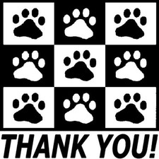 30 Custom Black Paw Print Thank You Personalized Address Labels
