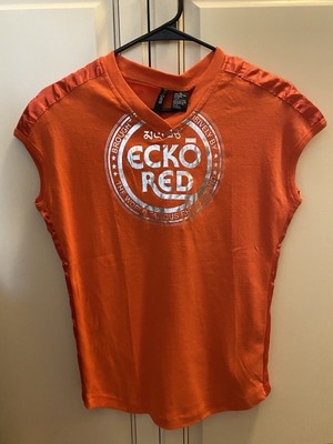 Vintage Ecko Red Youth Muscle Tank Top  Sleeveless V-Neck T-Shirt Size XL Orange