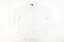 CLUB ROOM CHECK WHITE ORANGE 17.5 REGULAR PERFORMANCE BUTTON FRONT SHIRT NWT NEW