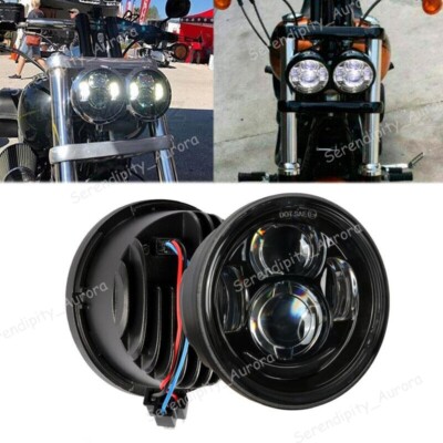 Phare LED H4 4,65 Pouces Pour Harley Davidson FXDF Dyna Fat Bob - Double Optique Avec DRL