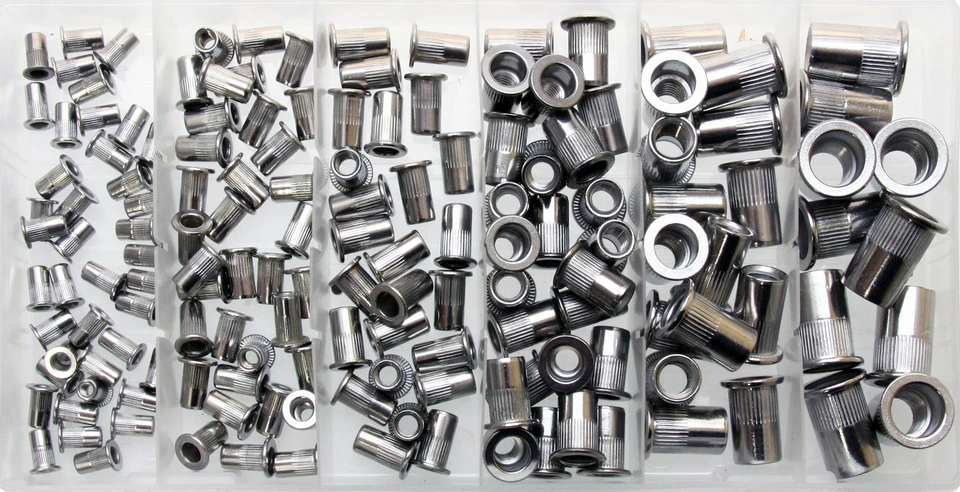 Nietmuttern-Sortiment Einnietmuttern Satz / EDELSTAHL Gewinde M3-M10 150-tlg. - Bild 2 von 4