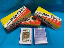 300 Vintage Poker Chips and 2 Playing Card Decks – Poker Night is ON