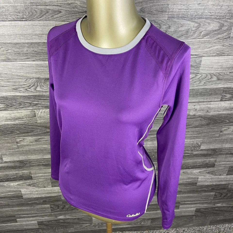CABELA'S Cuello Redondo Equipo de Rendimiento Púrpura Ropa Activa Pullover Camisa Para Mujer XS Foto 4 de 4