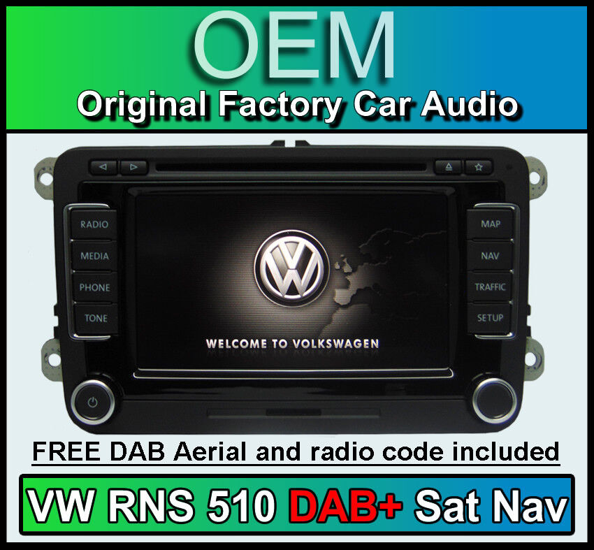 Wreedheid maaien Het apparaat VW RNS 510 DAB navigation, VW Passat sat nav stereo DAB radio CD player V16  MAPS | eBay