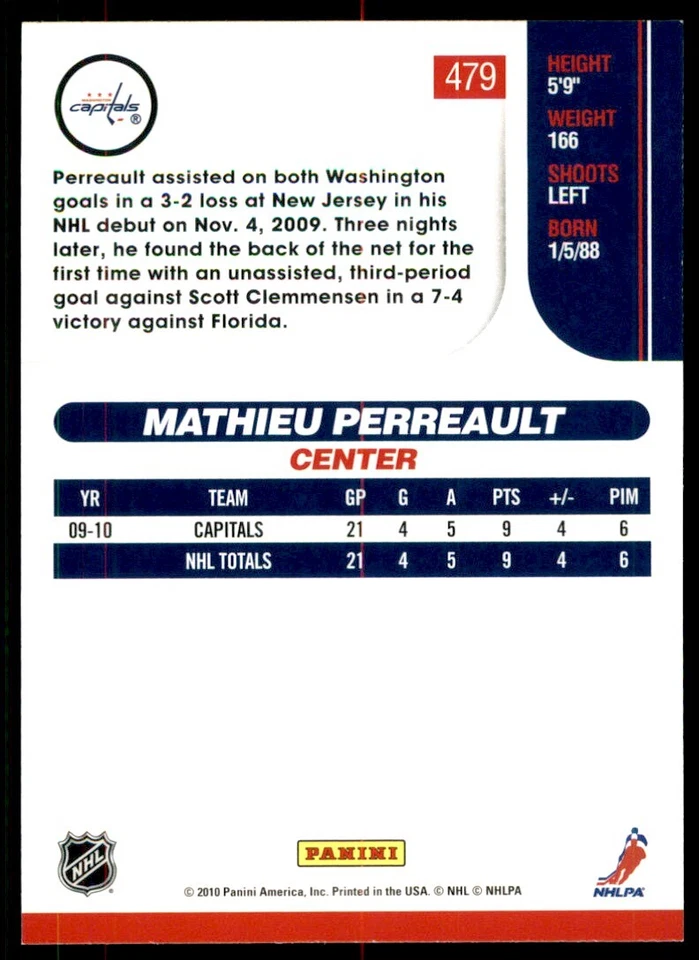 2010-11 Score Mathieu Perreault #479 - Image 2 of 2