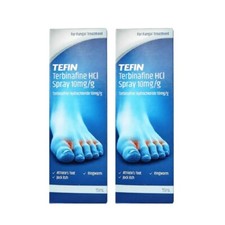 2x Tefin Terbinafine HCI Spray 10mg/g Fungal Treatment 15ml Foot Itchy Ringworm