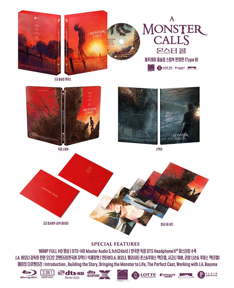A Monster Calls BLU-RAY Steelbook Limited Edition - Full Slip B / Plain ...