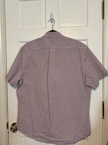Us Polo Assn Shirt Short Sleeve Button Up Red White Blue Striped XL - Picture 2 of 10