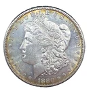 1880-S Morgan Dollar VAM 25 Entire Date Doubled BU. Beautiful Rim Toning #1338
