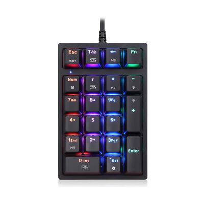 MOTOSPEED Macro Mechanical Numeric Keypad USB Wired 21 Keys Mini Numpad Porta...