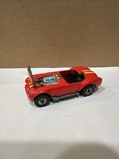 Vintage 1982 Hot Wheels 427 Ford Shelby Cobra Convertible Red Yellow Stripe