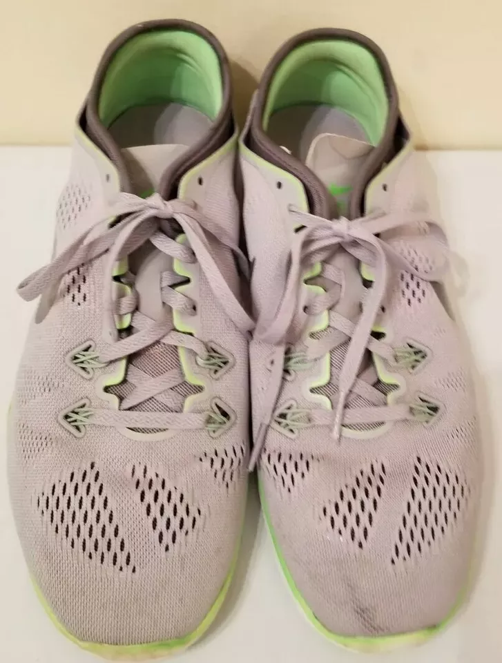 Nike Womens Size 10.5 Free TR Fit Training Athletic Shoes Grey/Green 704674-011 - Image 2 of 4