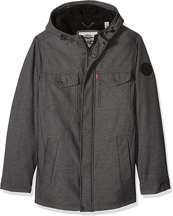 Levis Sherpa-Lined Hooded Jacket Sz XL Grey Water Resistant